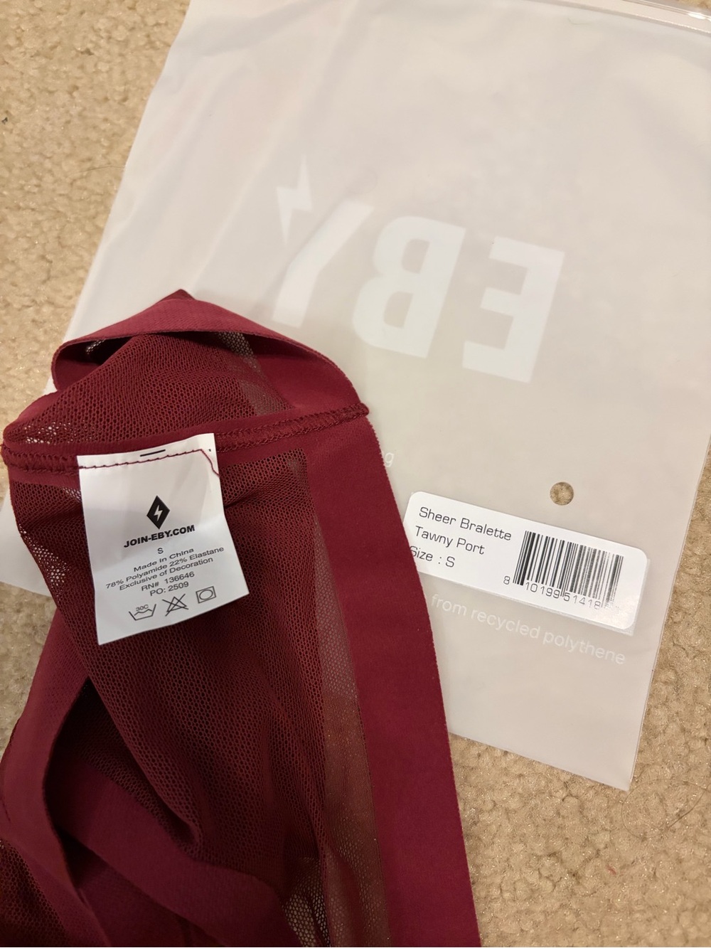 EBY NWT Sheer Mesh Bralette - Picture 4 of 4
